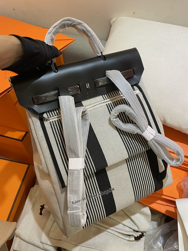 Hermes專櫃爆新款Herbag backpack A DOS系列雙肩包 愛馬仕限量新款字母布料款背包 ttd1095